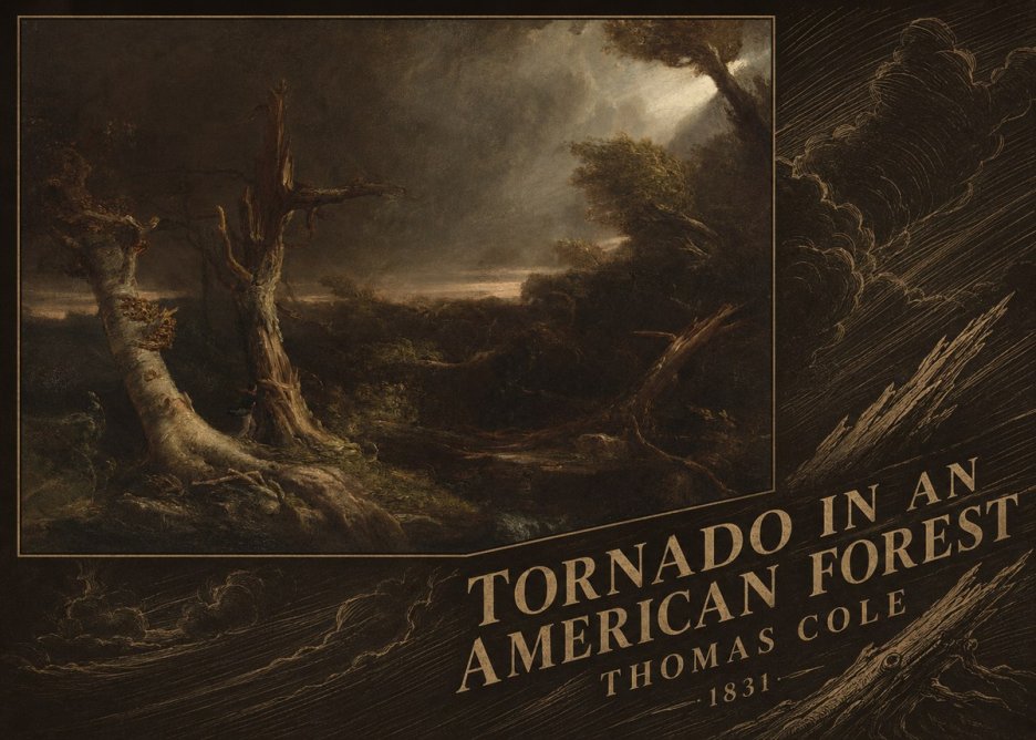Thomas Cole Tornado in an American Forest No5 - Affiche