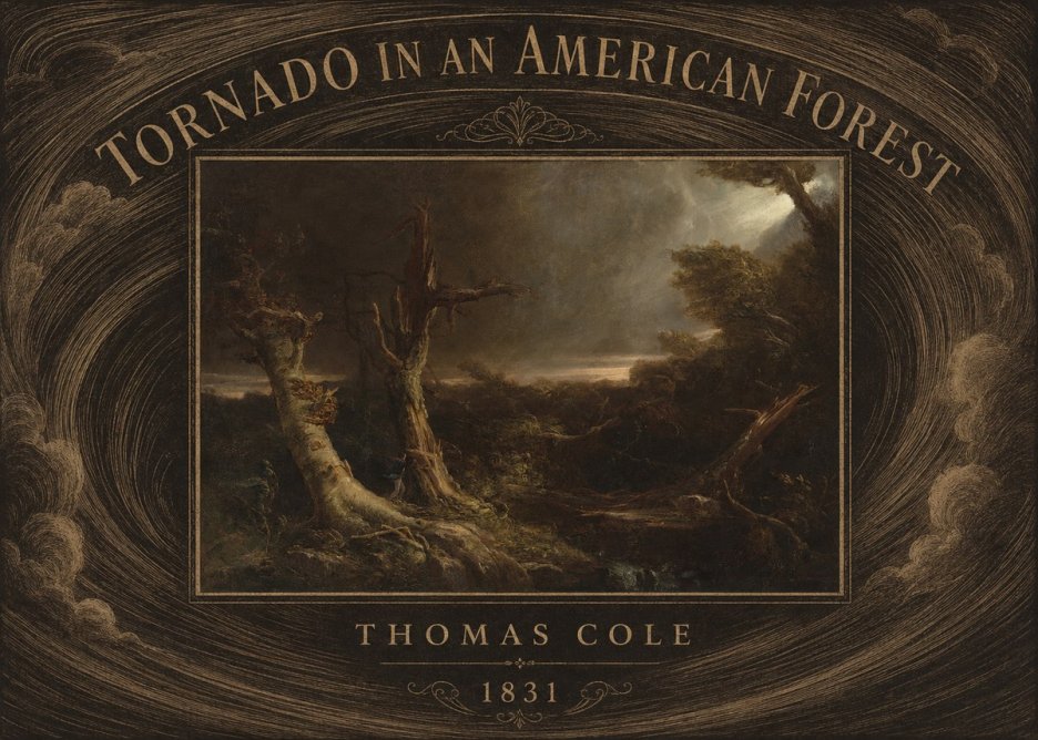 Thomas Cole Tornado in an American Forest No6 - Affiche