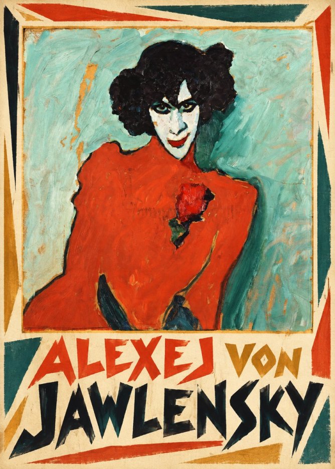 Alexej von Jawlensky Woman with Red Rose No1 - Affiche