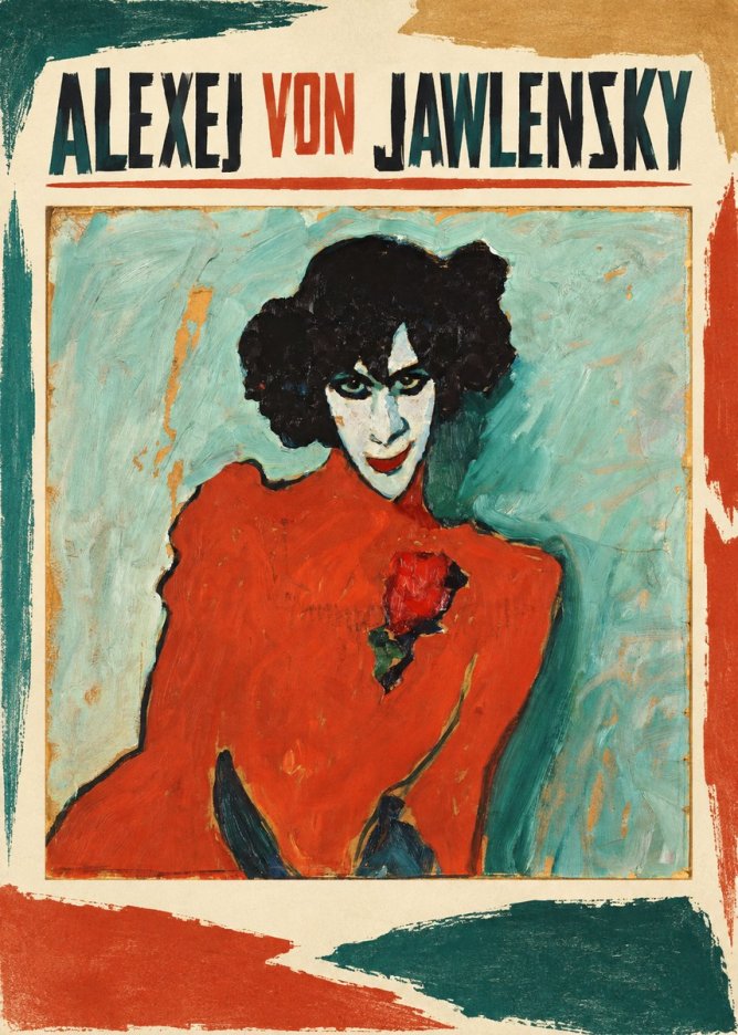 Alexej von Jawlensky Woman with Red Rose No3 - Affiche