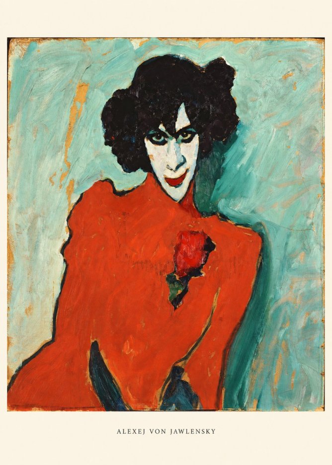 Alexej von Jawlensky Woman with Red Rose No6 - Affiche