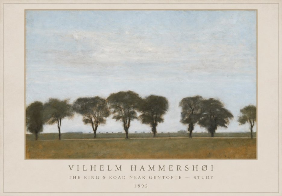 Vilhelm Hammershøi The King's Road Near Gentofte - Study No1 - Affiche