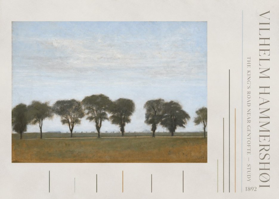 Vilhelm Hammershøi The King's Road Near Gentofte - Study No4 - Affiche