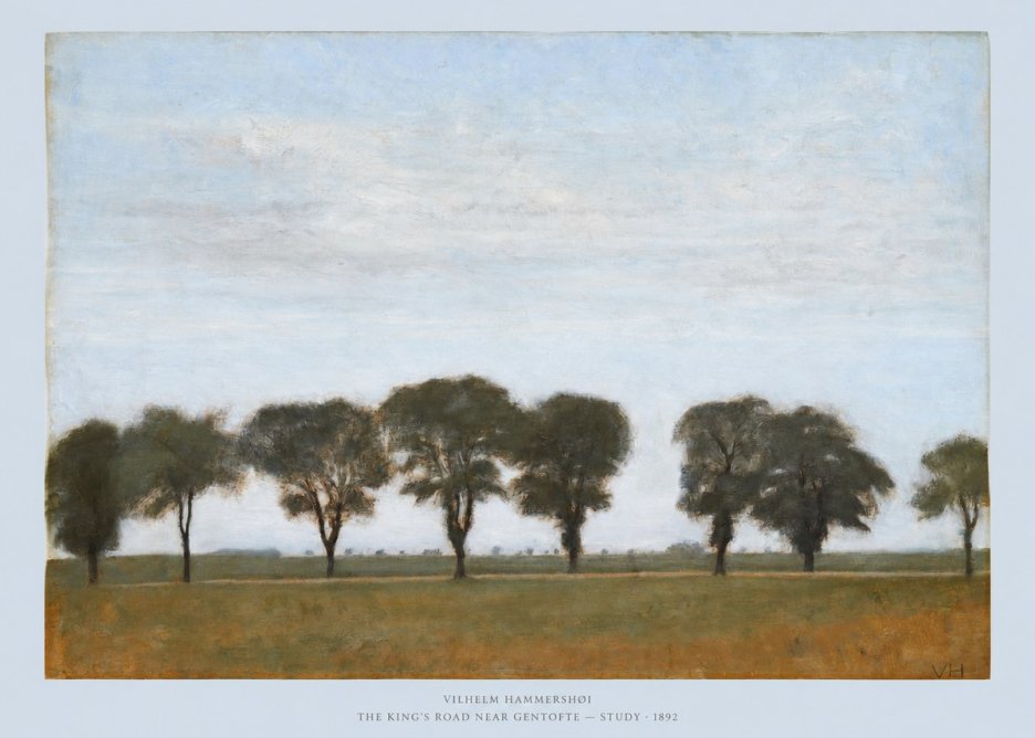 Vilhelm Hammershøi The King's Road Near Gentofte - Study No6 - Affiche
