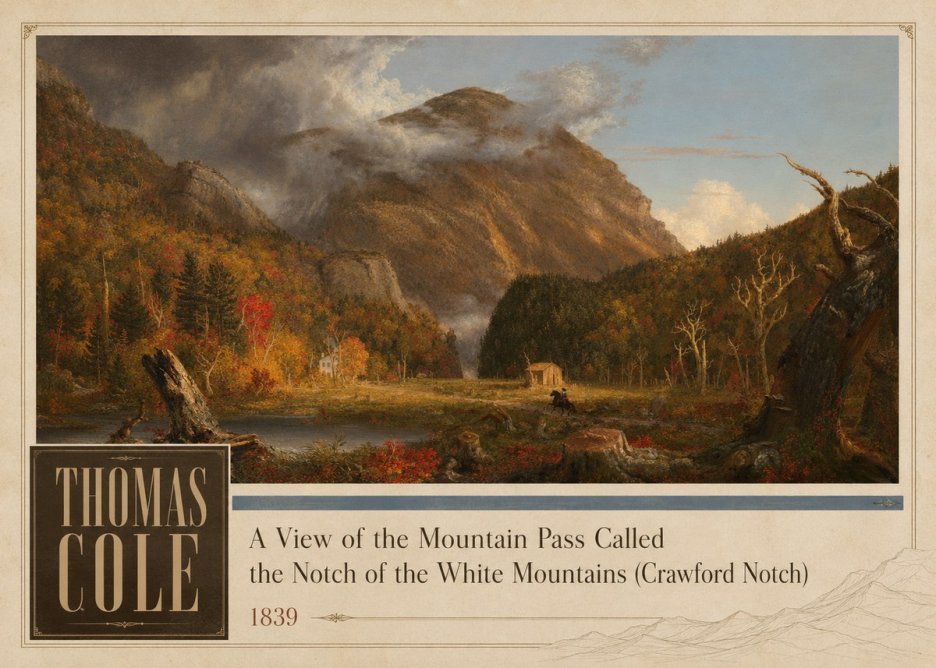 Thomas Cole A View of the Mountain Pass Called the Notch of the White Mountains (Crawford Notch) I No2 - Affiche