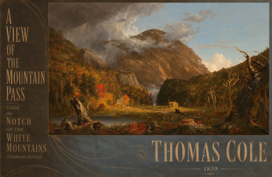 Thomas Cole A View of the Mountain Pass Called the Notch of the White Mountains (Crawford Notch) I No6 - Affiche