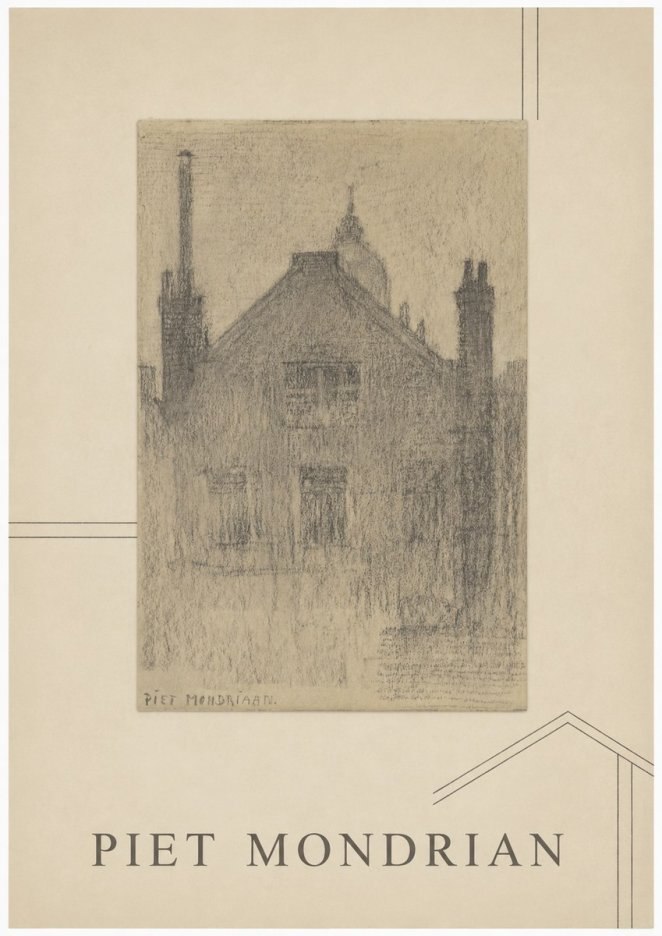 Piet Mondrian House Study No1 - Affiche