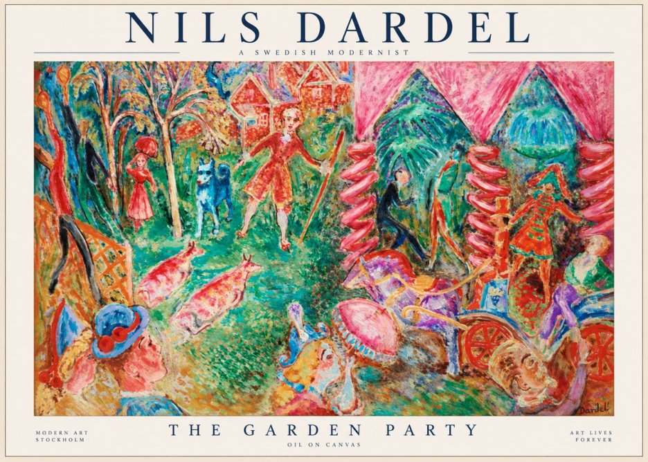 Nils Dardel The Garden Party No1 - Affiche