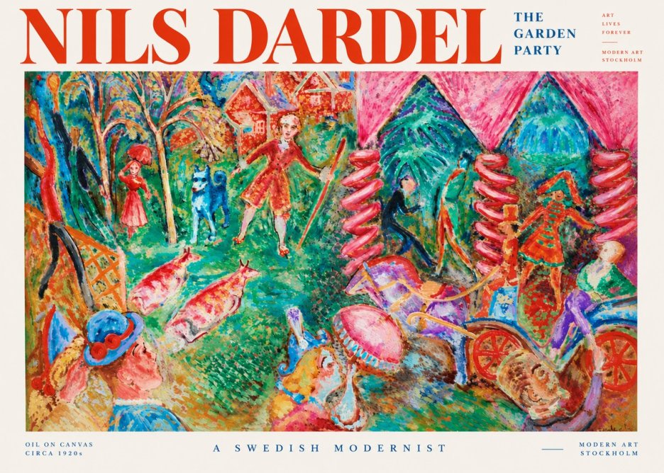 Nils Dardel The Garden Party No5 - Affiche