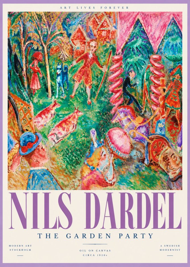 Nils Dardel The Garden Party No6 - Affiche