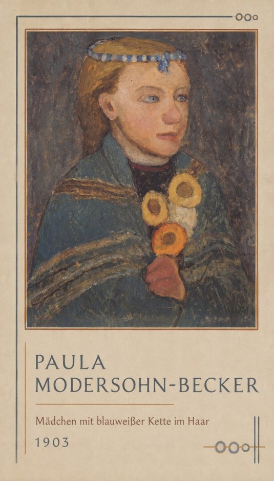 Paula Modersohn-Becker Mädchen Mit Blauweißer Kette Im Haar No1 - Affiche
