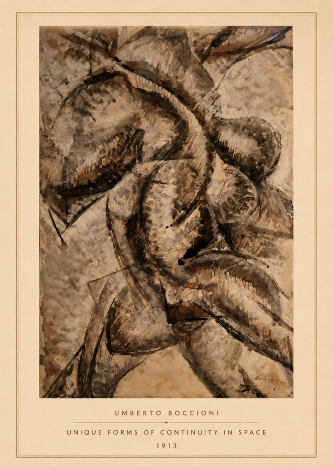Umberto Boccioni Unique Forms of Continuity in Space No3 - Affiche