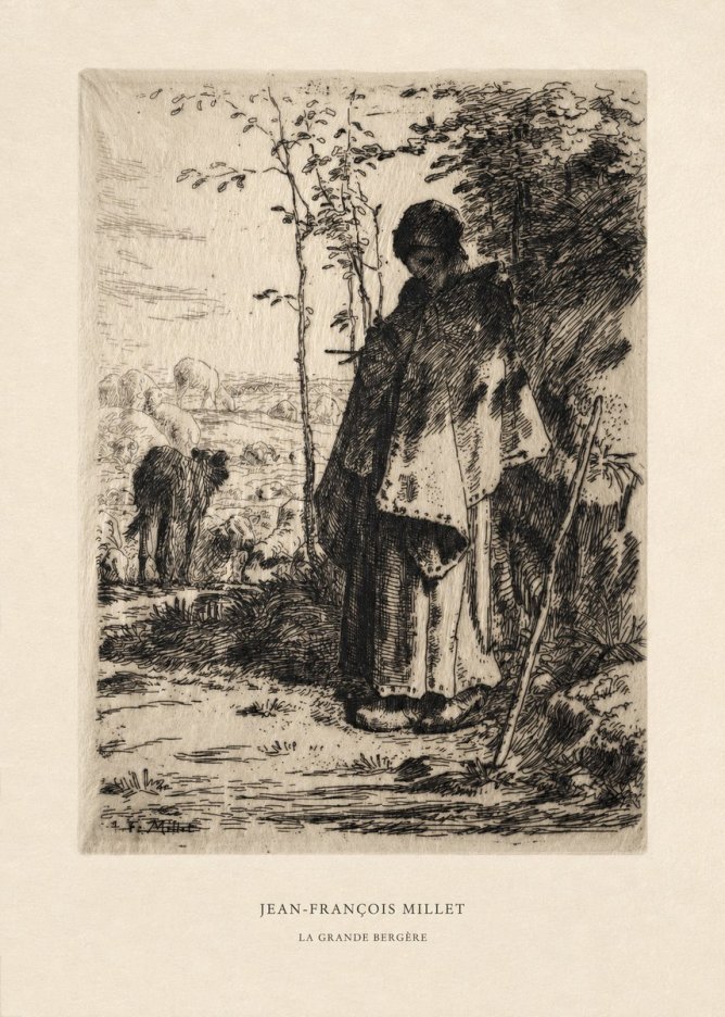 Jean-François Millet La Grande Bergère No6 - Affiche