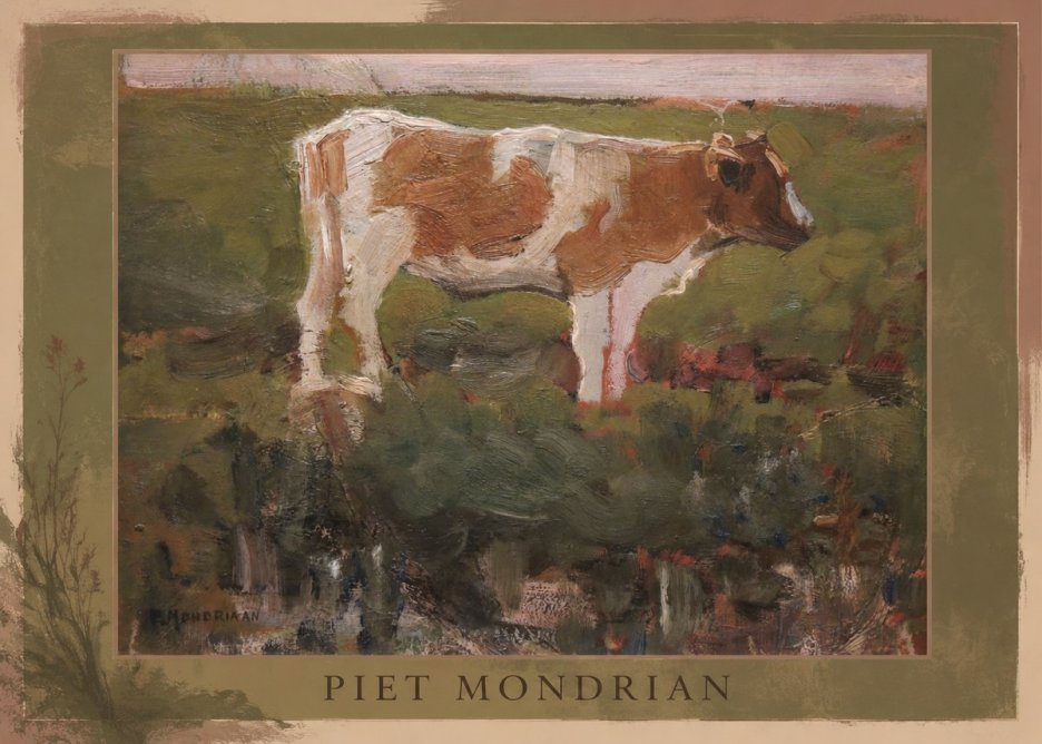 Piet Mondrian Cow No1 - Affiche
