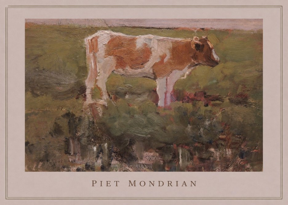 Piet Mondrian Cow No3 - Affiche