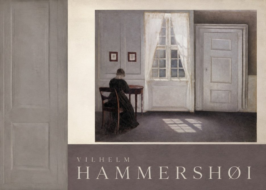 Vilhelm Hammershøi Interior with a Woman at a Table No6 - Affiche