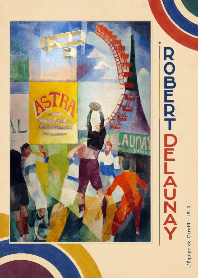 Robert Delaunay L'équipe De Cardiff - 1913 No2 - Affiche