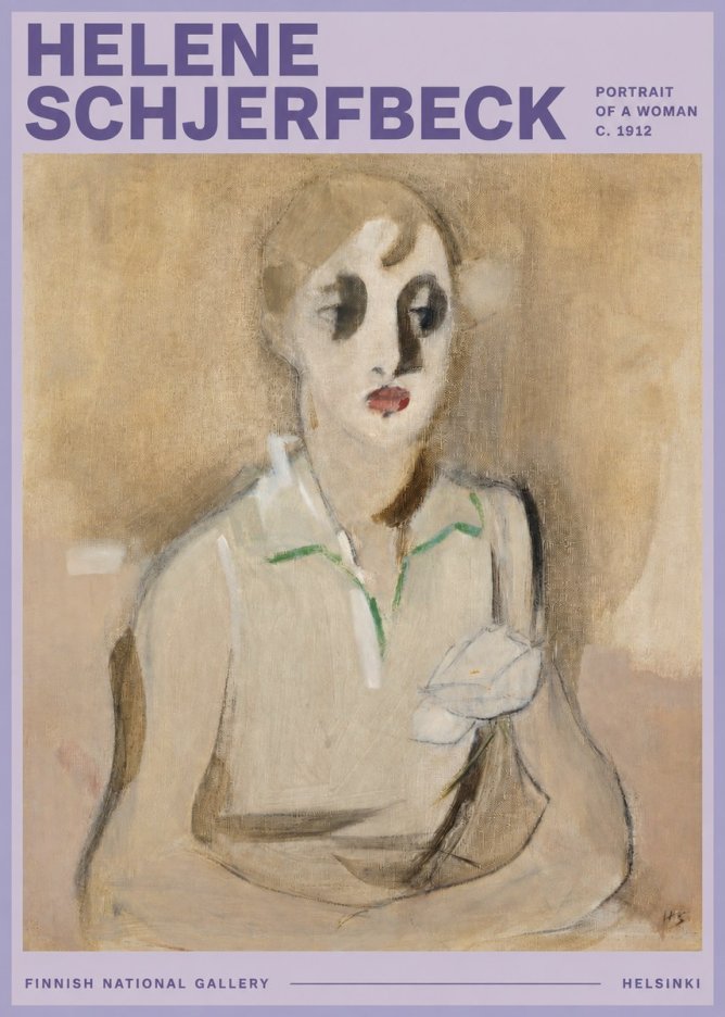 Helene Schjerfbeck Portrait of a Woman I No3 - Affiche