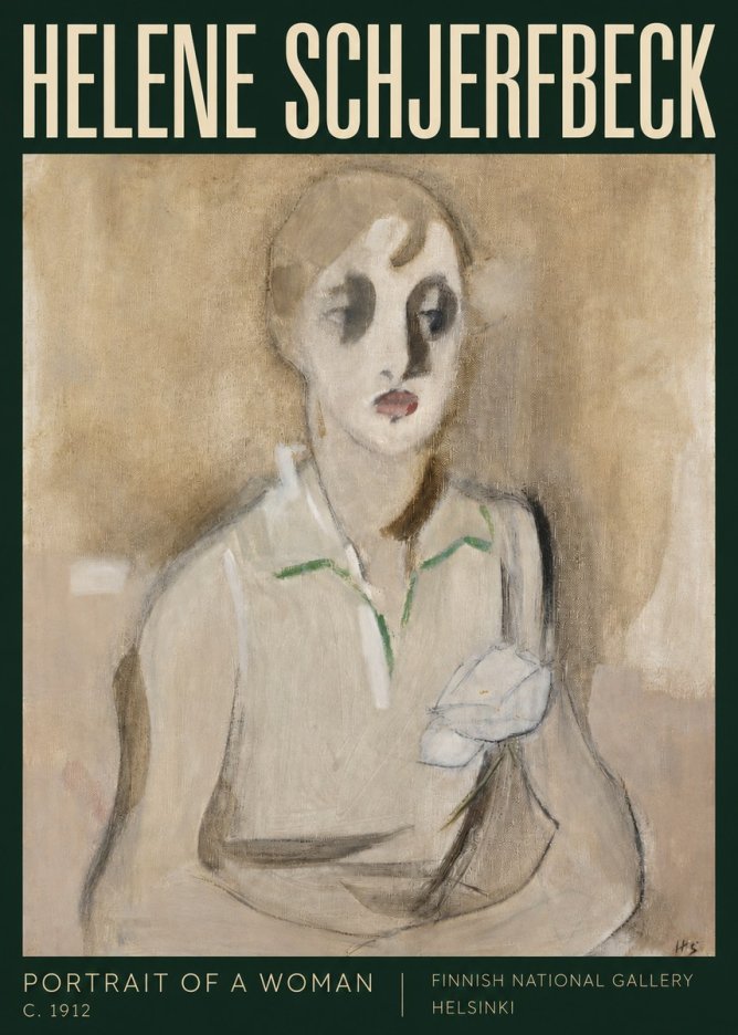 Helene Schjerfbeck Portrait of a Woman I No4 - Affiche