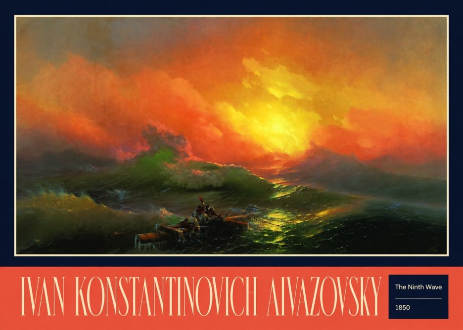 Ivan Konstantinovich Aivazovsky The Ninth Wave I No3 - Affiche