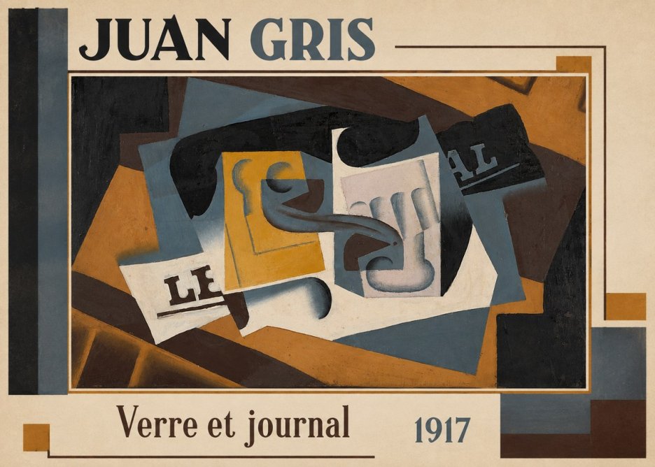 Juan Gris Verre Et Journal No1 - Affiche