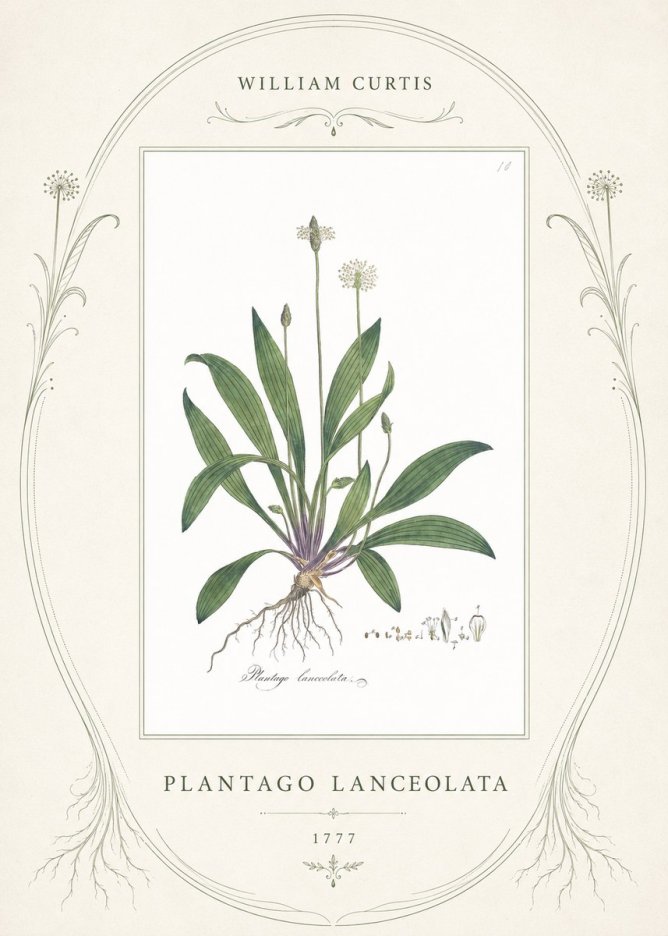 William Curtis Plantago Lanceolata I No4 - Affiche