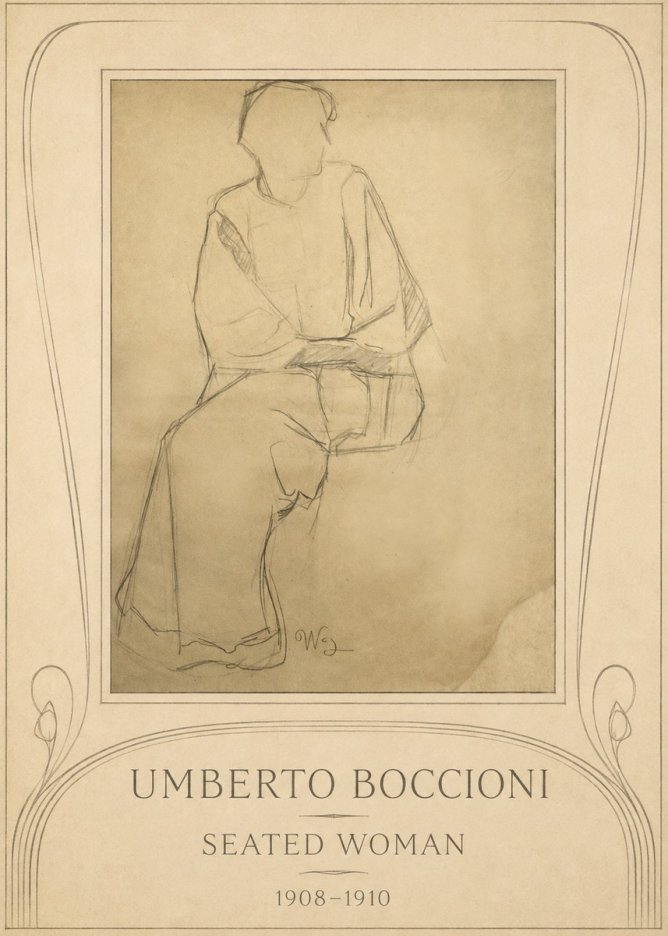 Umberto Boccioni Seated Woman No3 - Affiche