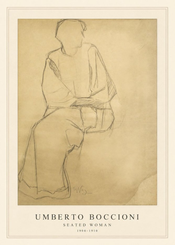 Umberto Boccioni Seated Woman No4 - Affiche