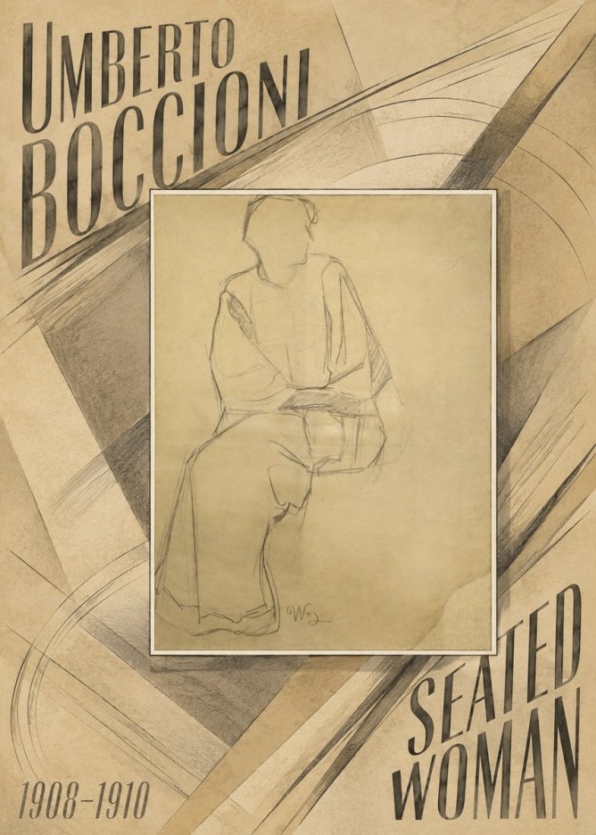 Umberto Boccioni Seated Woman No6 - Affiche