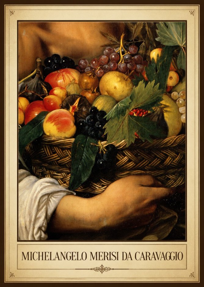 Michelangelo Merisi da Caravaggio Basket of Fruit No1 - Affiche