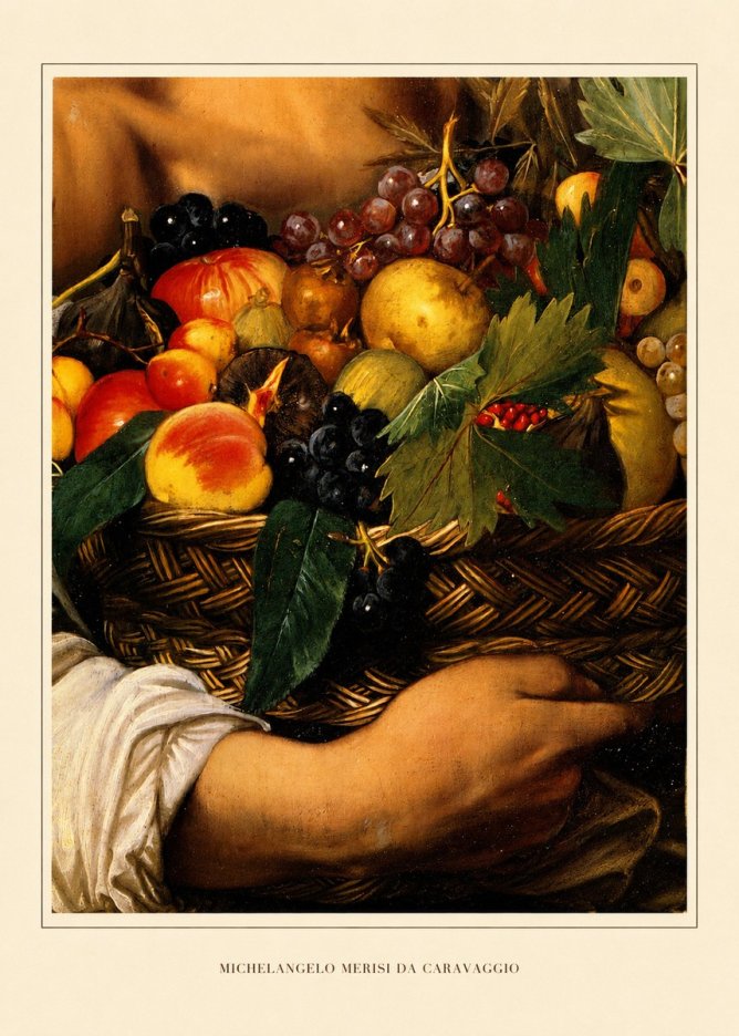 Michelangelo Merisi da Caravaggio Basket of Fruit No6 - Affiche