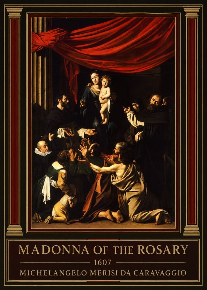 Michelangelo Merisi da Caravaggio Madonna of the Rosary No1 - Affiche