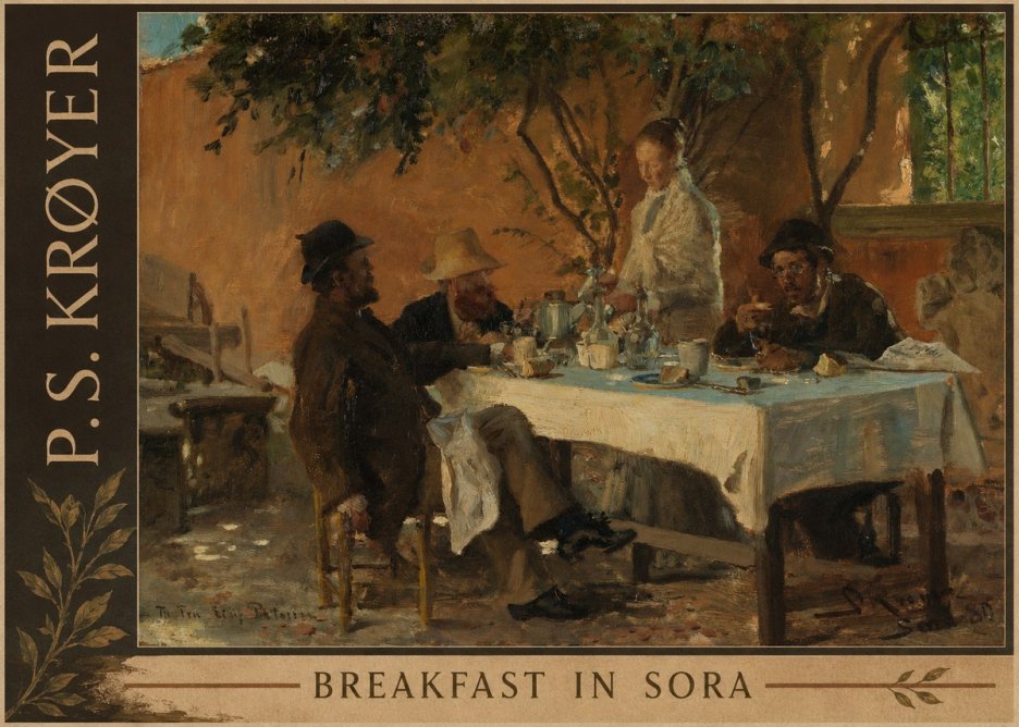 P.S. Krøyer Breakfast in Sora No2 - Affiche