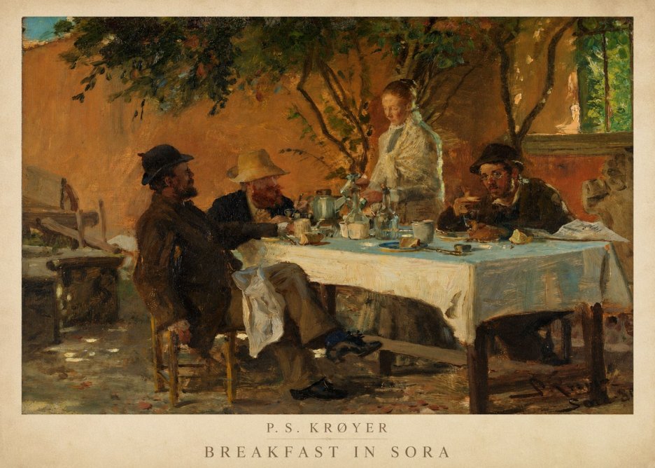 P.S. Krøyer Breakfast in Sora No3 - Affiche