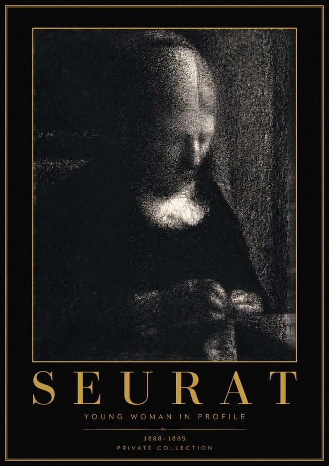Seurat Young Woman in Profile No4 - Affiche