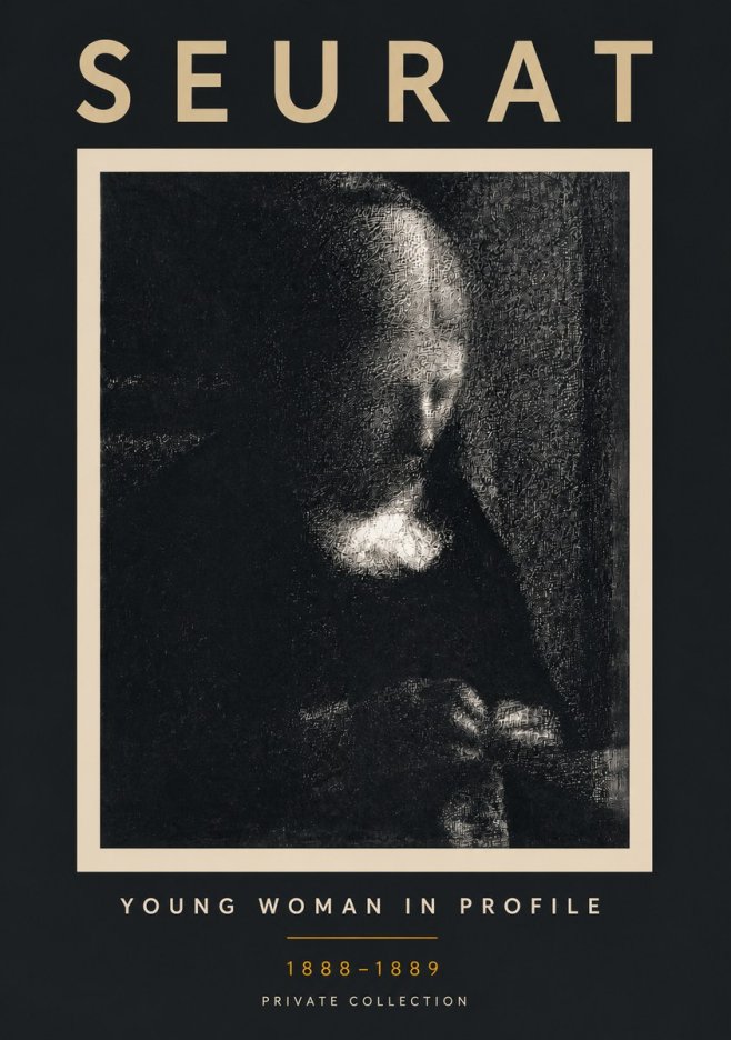 Seurat Young Woman in Profile No6 - Affiche