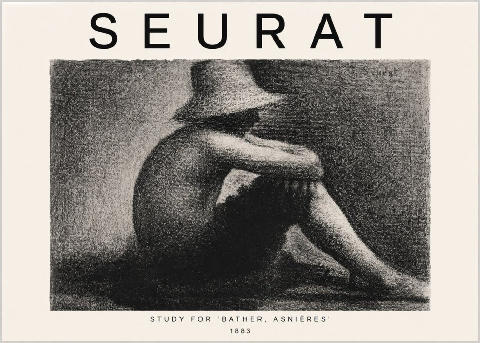 Seurat Study for 'Bather, Asnières' No3 - Affiche