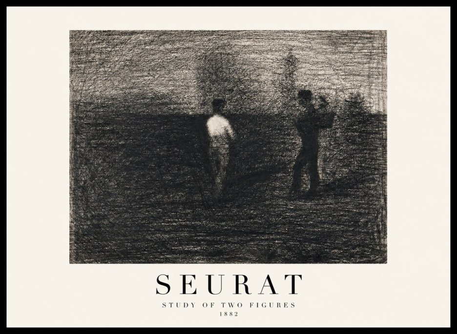 Seurat Study of Two Figures No1 - Affiche