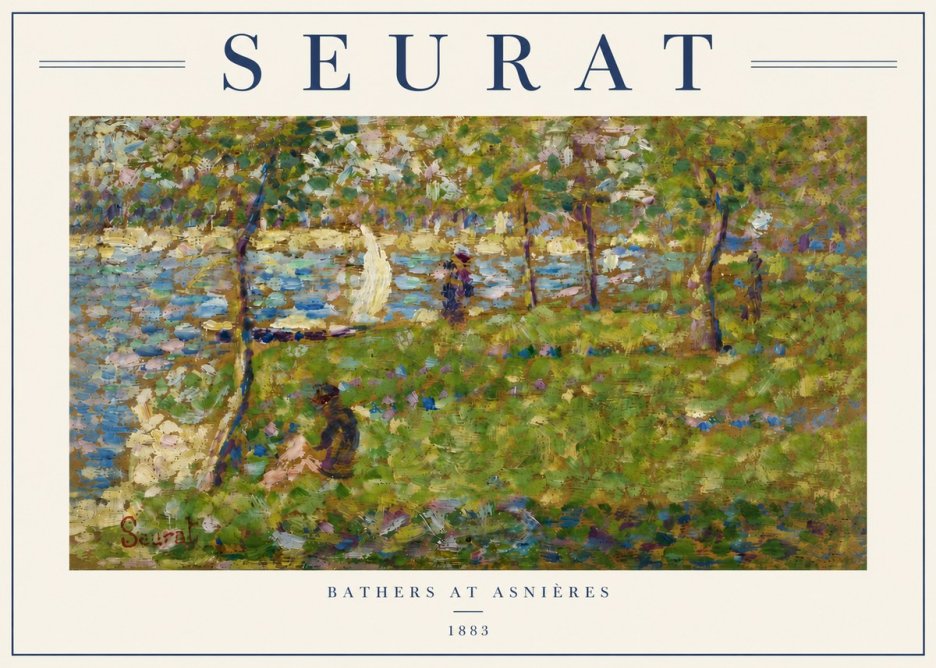 Seurat Bathers at Asnières I No6 - Affiche