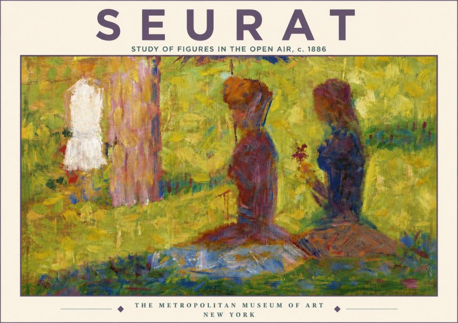 Seurat Study of Figures in the Open Air, C. 1886 No5 - Affiche
