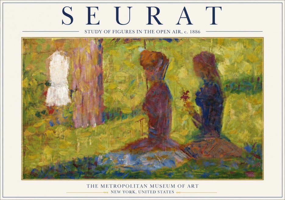 Seurat Study of Figures in the Open Air, C. 1886 No6 - Affiche