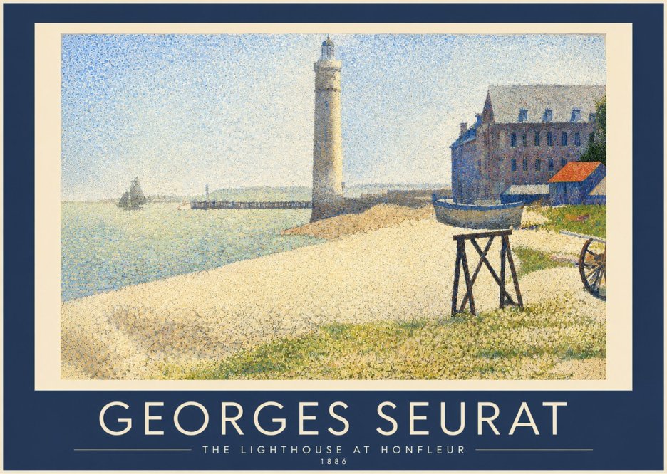 Seurat The Lighthouse at Honfleur No4 - Affiche