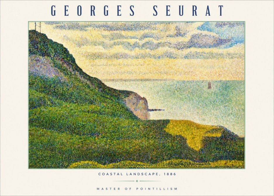 Seurat Coastal Landscape, 1886 No3 - Affiche