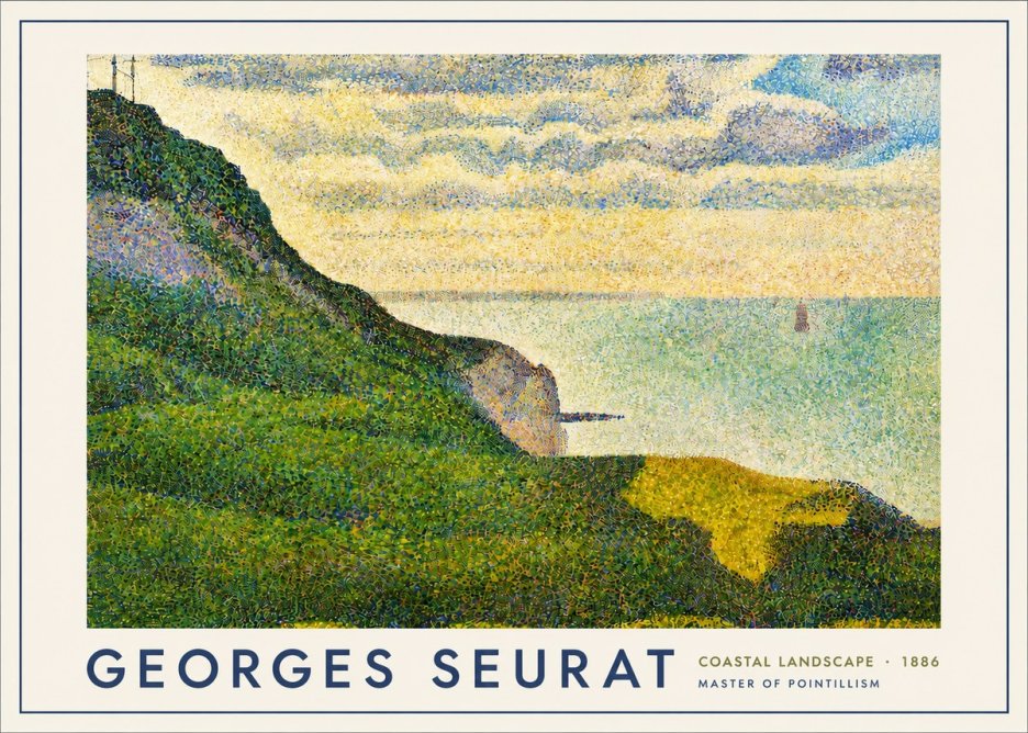 Seurat Coastal Landscape, 1886 No4 - Affiche
