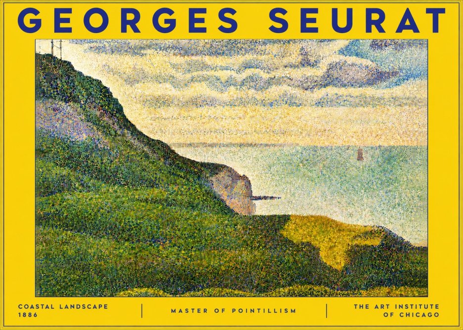 Seurat Coastal Landscape, 1886 No6 - Affiche