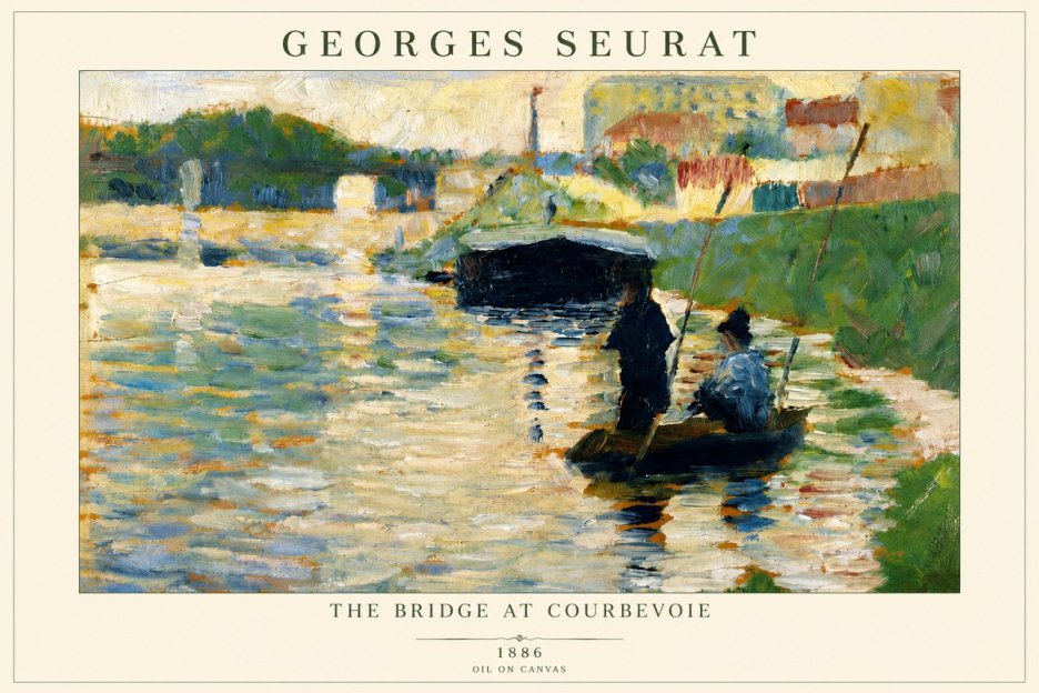 Seurat The Bridge at Courbevoie No3 - Affiche