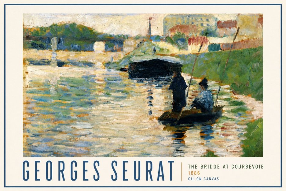 Seurat The Bridge at Courbevoie No4 - Affiche
