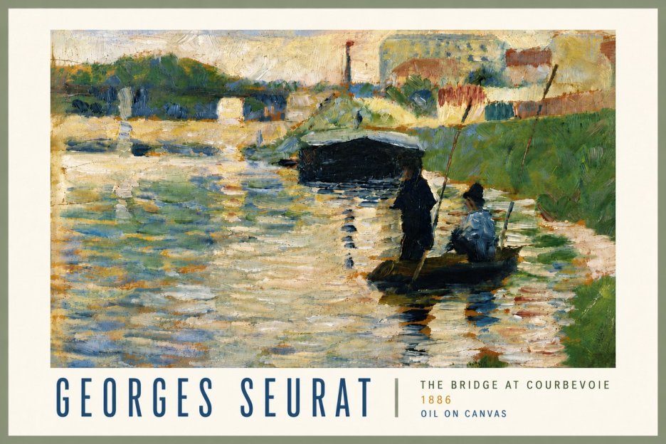 Seurat The Bridge at Courbevoie No5 - Affiche