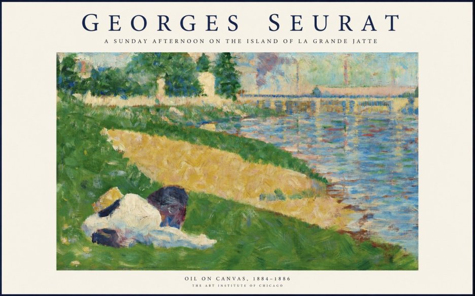 Seurat A Sunday Afternoon on the Island of La Grande Jatte II No1 - Affiche