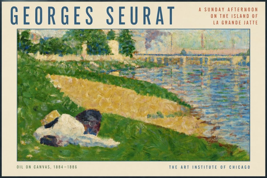 Seurat A Sunday Afternoon on the Island of La Grande Jatte II No3 - Affiche